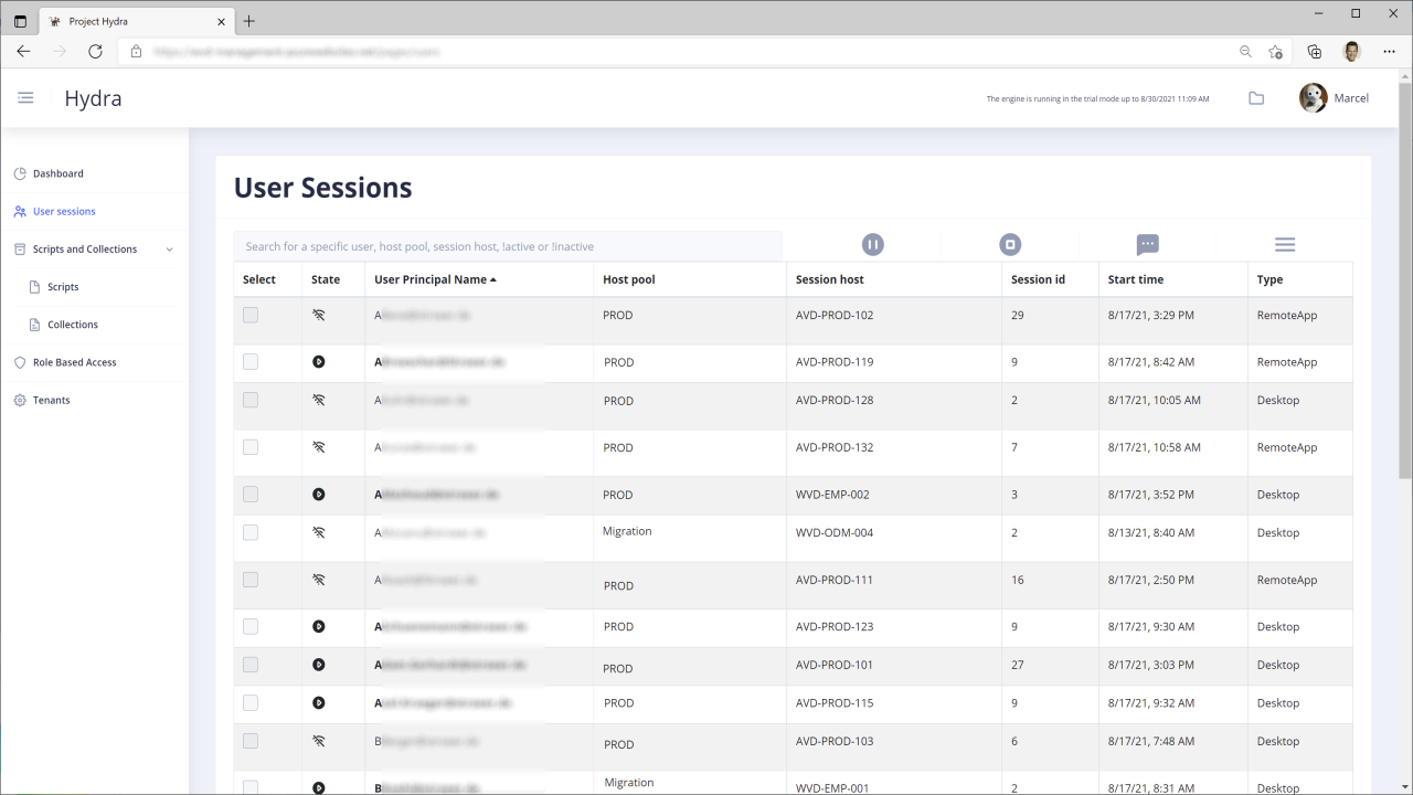 Screenshot of Hydra
